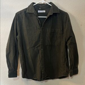 Zara Gray Button-Up Shirt with sayings